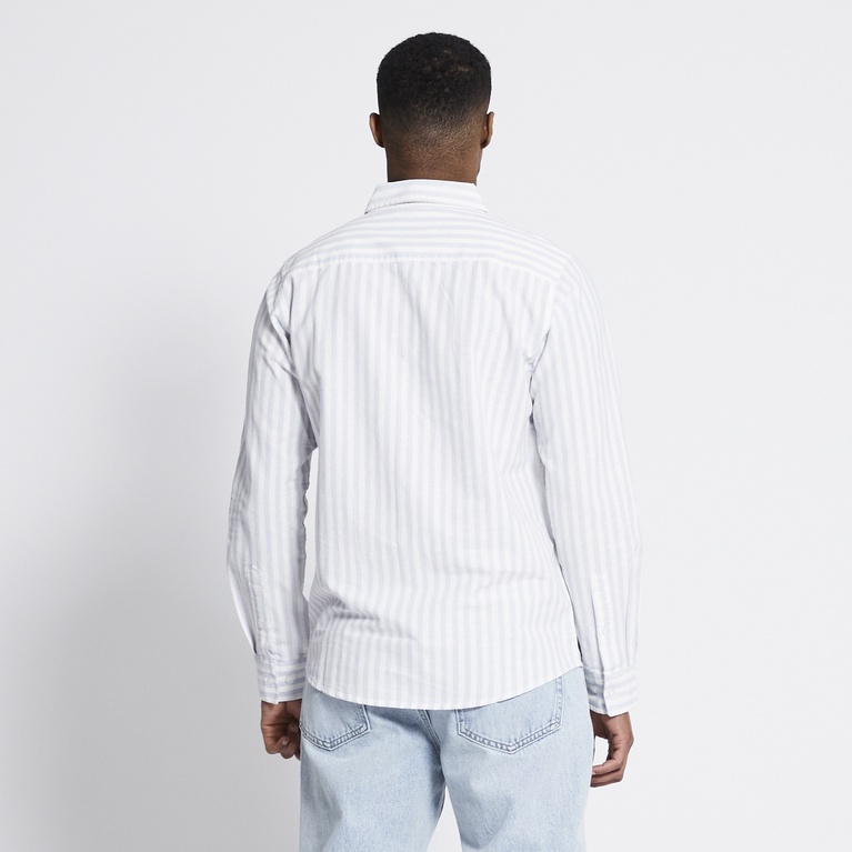 Linen blend shirt "Lucas Stripe" Light blue